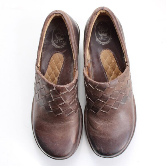 Ariat Womens Brown Leather Ashbourn Briar Slip On Clogs 10012028  Size 8.5 - Picture 4 of 7